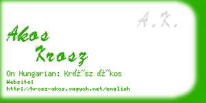 akos krosz business card